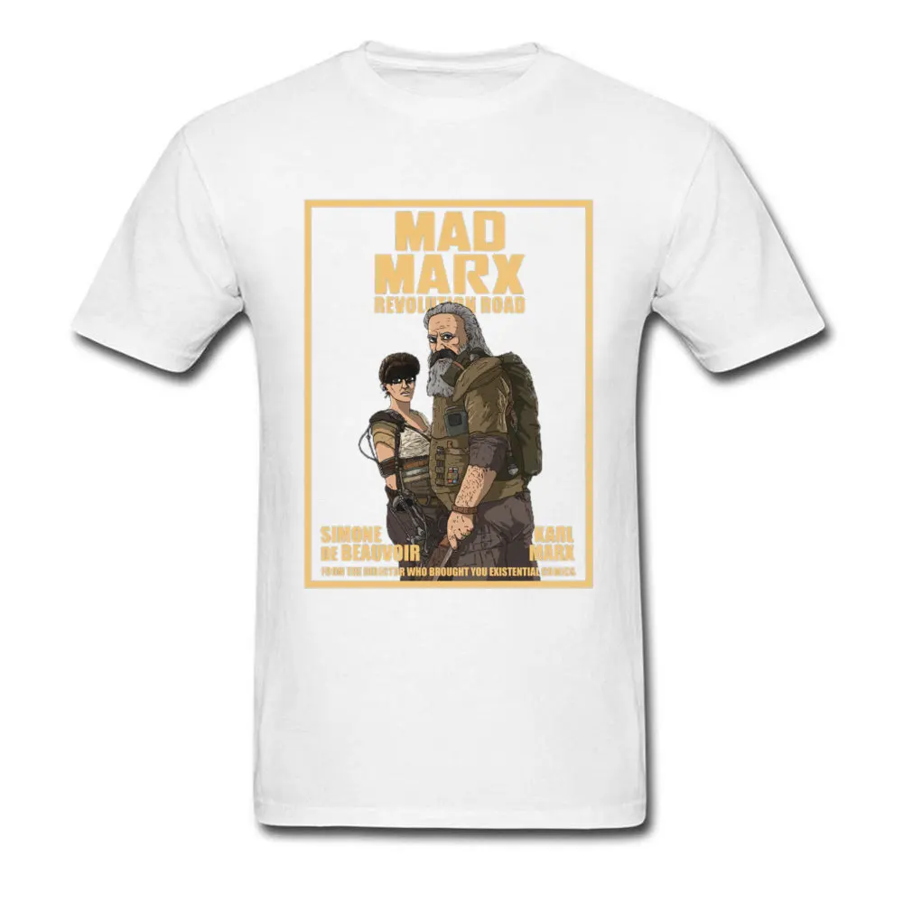 Футболка Карла Маркса Mad Max футболка классная одежда в военном стиле для мужчин хлопок летняя футболка на заказ подарок Топы И Футболки забавные - Цвет: White