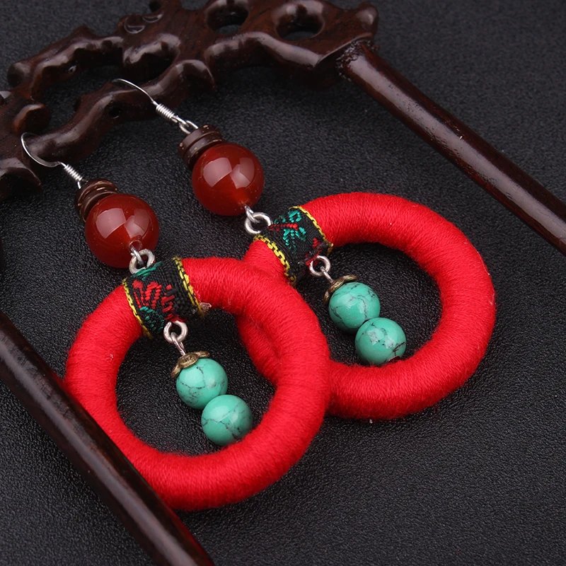 Круглые серьги ручной работы Винтажные в этническом стиле|dangle earrings|earrings dangleethnic