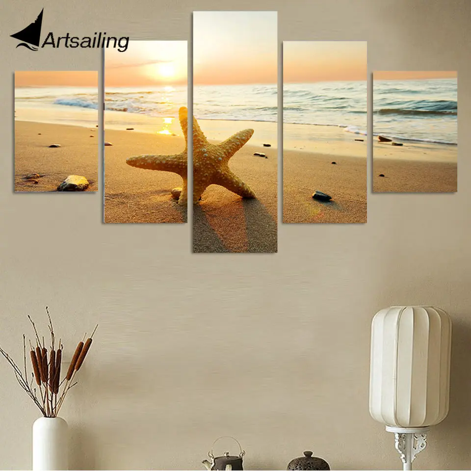 

ArtSailing HD Printed sea ocean sunset beach sun Painting Canvas Print room decor poster picture canvas Free shipping/ny-4325
