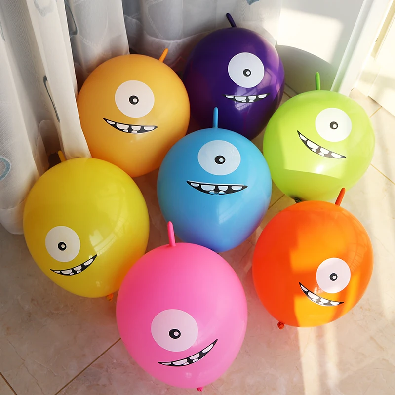 

Мультяшный воздушный шар с большими глазами и хвостом, 10 шт./Лот, разноцветный уплотненный латексный воздушный шар, украшение вечерние, детс...