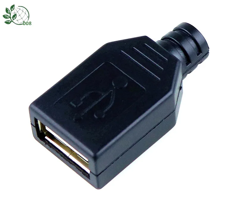 Новинка 10 шт. Тип у муфтовый стыковочный USB 4 Pin разъем с черной Пластик крышка |