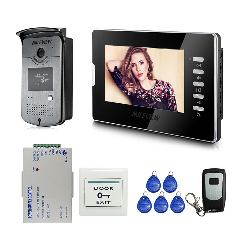 Бесплатная доставка Новый 7 &quotцветной ЖК видео домофон дверной звонок Система RFID