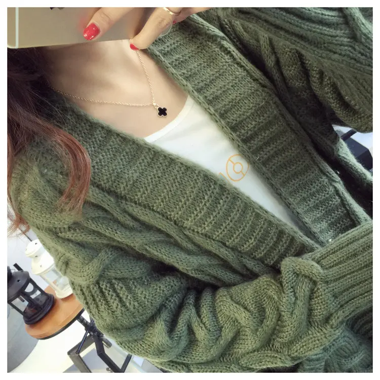 2017 осенний женский новый свитер пальто вязаное женское корейское свободный