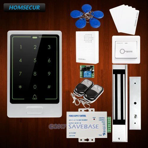 HOMSECUR Водонепроницаемый Новый Серебряный 125 кГц RFID набор контроля доступа с 280 кг