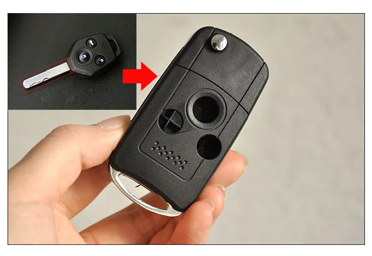 Сменный складной чехол книжка с 3 кнопками для Subaru Legacy Forester Fob|shell replacement|shell caseshell