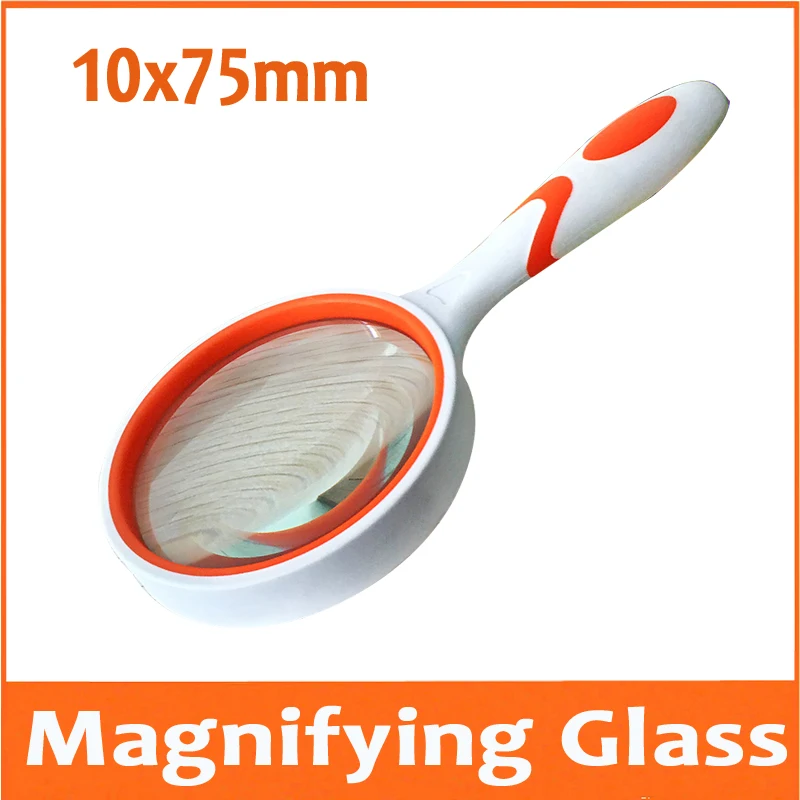 

10X 75mm Lens Child Toy Gift Household Dedicated Handheld Office Reading Magnifier Magnifying Glass Loupe for Baby or Old Man
