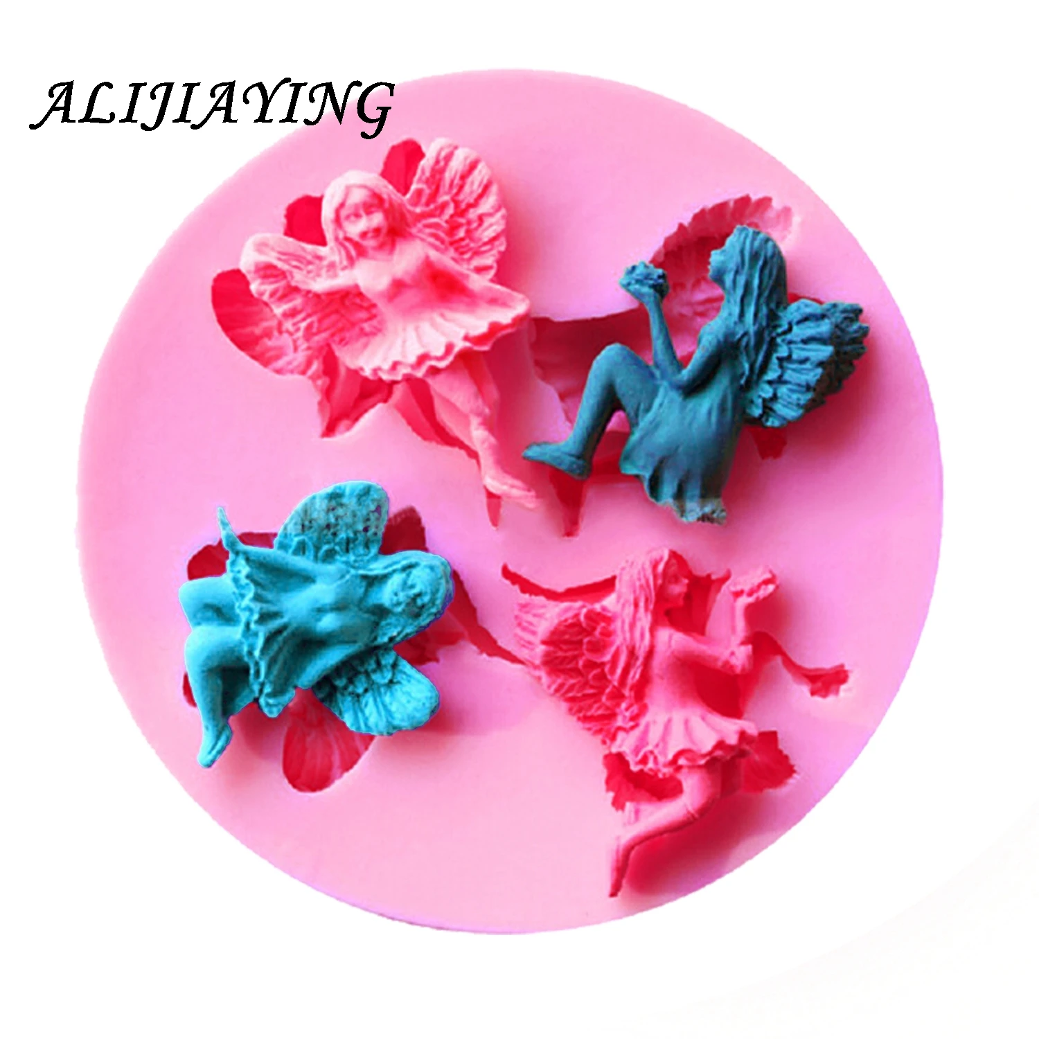 

1Pcs Cute Angel girl Flower Fairy silicon mold Non-Stick Cake decoration tools Cake mold Fondant Chocolate Molds D0463