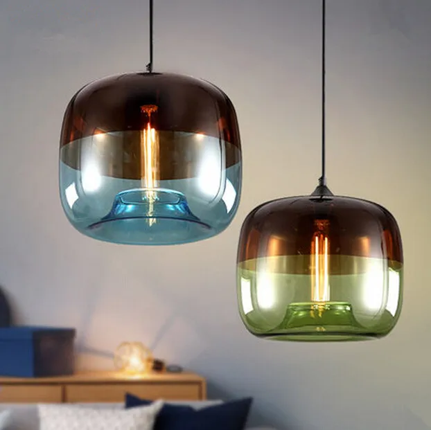 Распродажа 2018 подвесные стеклянные светильники Lamparas для ресторана простые