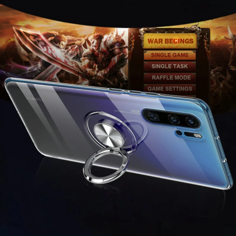1 шт. для huawei P30 Pro P30 Lite P30 вращающийся магнитный автомобильный держатель противоударный Прозрачный чехол для huawei P20 Pro P20 Lite Nova 3E