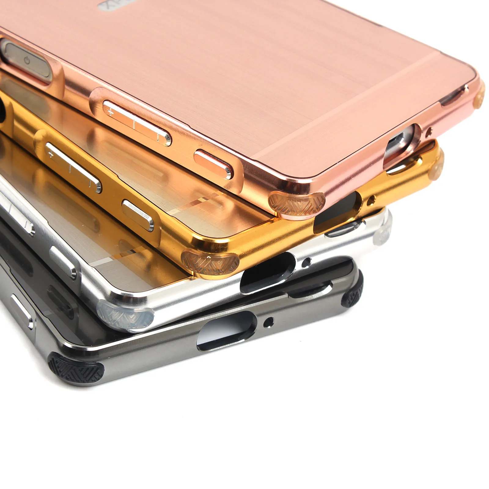 Four-Corner Protection Metal Frame Brushed Back Case Cover for Sony Xperia X XZ XA /XA Ultra /X Compact / Performance/F8131 |