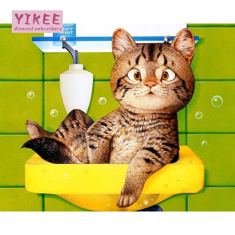 Алмазная живопись кот Стразы Вышивка diy алмазная живопись|diamond painting|diamond painting catdiy