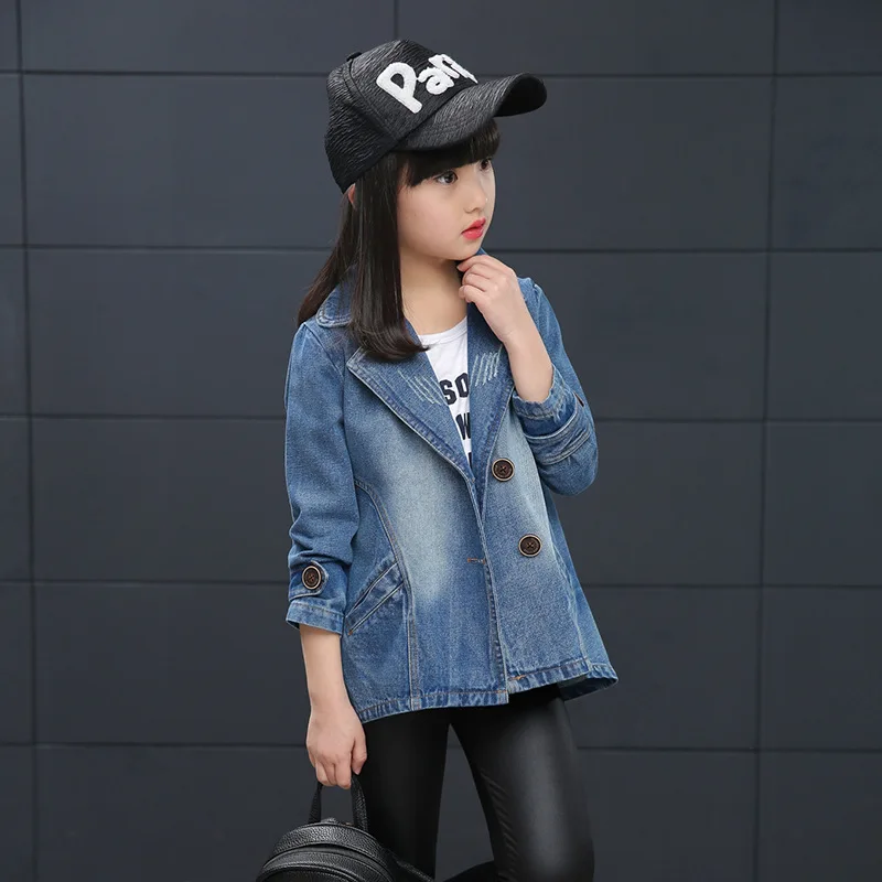 

2017 New Fashion Girl Denim Jacket Spring Cardigan Coat Children Jeans Jackets For Kids Clothes Jacket