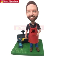 chef bbq smoker personalized gift bobble head clay figurine based on customers photos using as birthday cake topper husband boy
