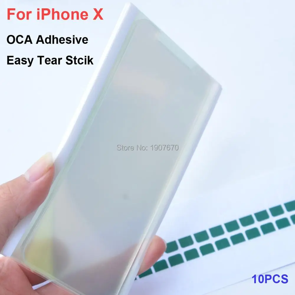 10PCS 250um Optical Clear Adhesive for iPhone X OCA Glue Touch Glass Lens Film+easy tear stick | Мобильные телефоны и