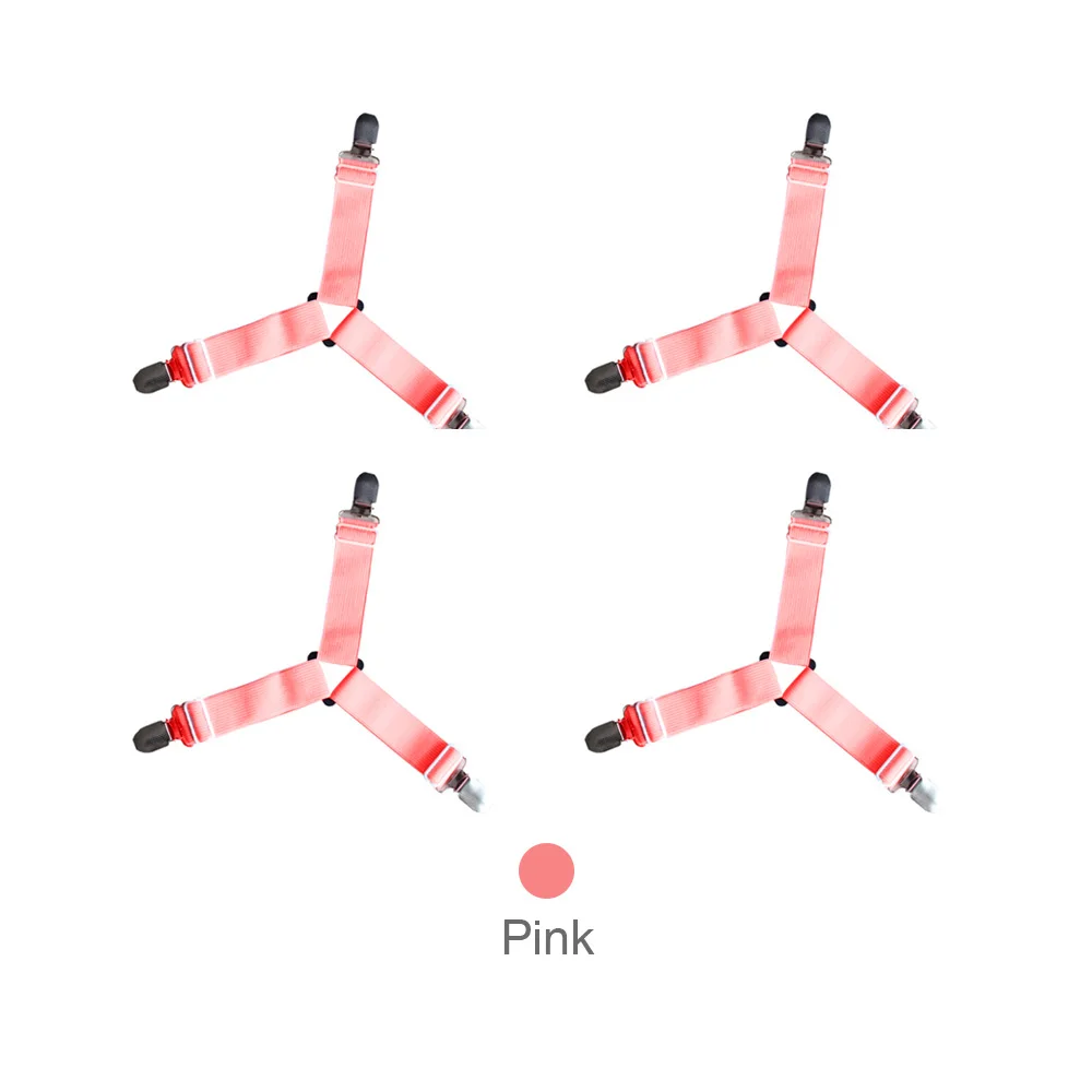 Pink 4 шт. эластичные захваты для простыни, зажим для полотенец, чехол для матраса, держатель для одеяла, крепеж, Нескользящие зажимы для ремня, домашняя Прямая поставка - Цвет: Pink