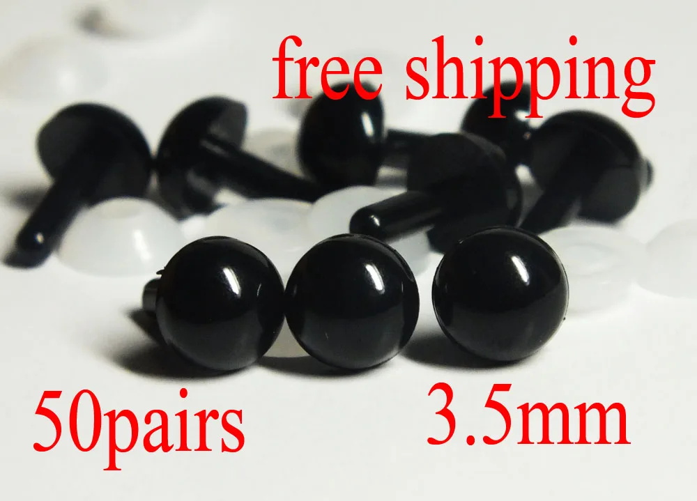 

Free shipping!!! 3.5mm Black safety eye /Plastic doll eye for diy doll