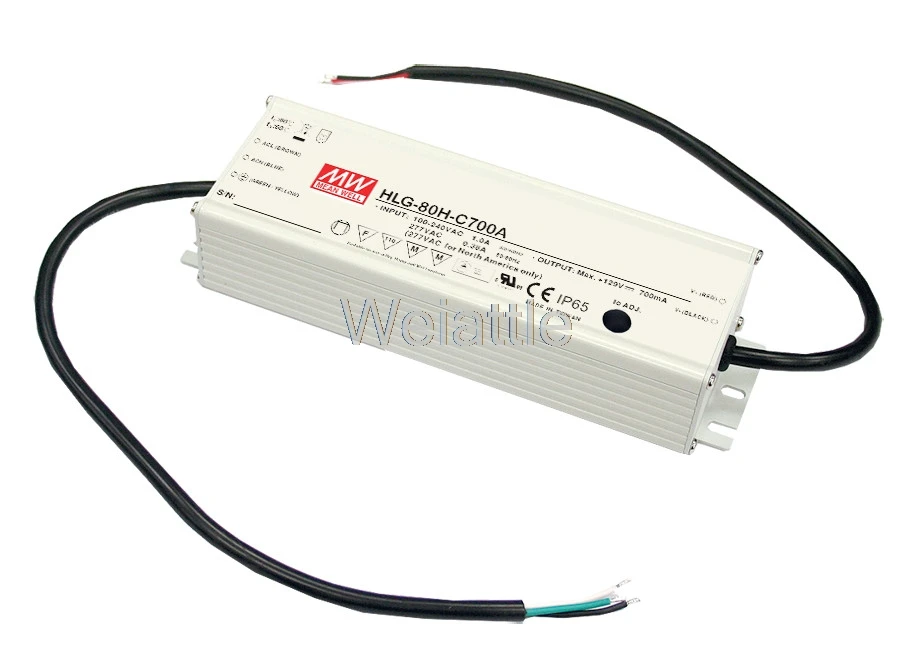 

MEAN WELL HLG-80H-42B 42V 1.95A HLG-80H-42 81,9 W IP67 одиночный выход LED PMW Диммируемый драйвер Источник питания A B D Тип HLG-80H-42A