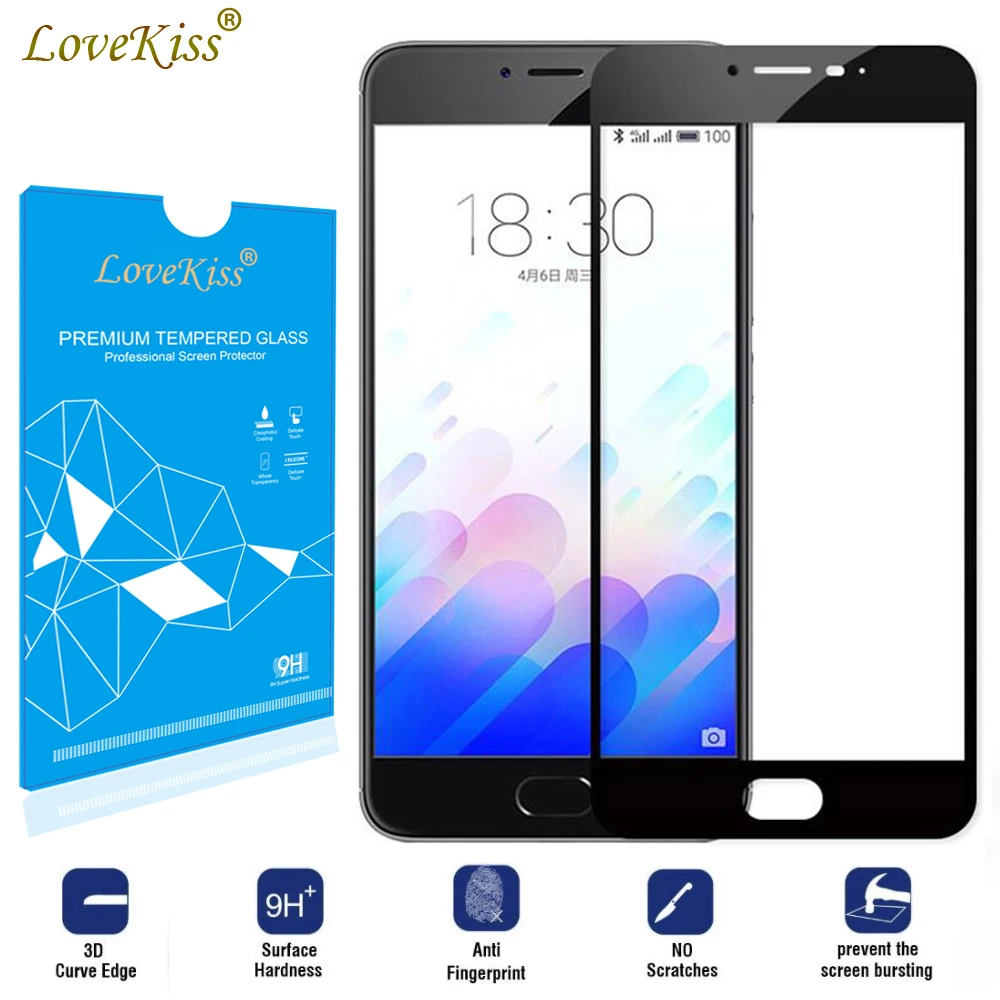 9H Curved M3s Full Cover Screen Protector For Meizu M3 mini M3mini M3Smini Meilan 3 Tempered Glass Film Coverage Case | Мобильные