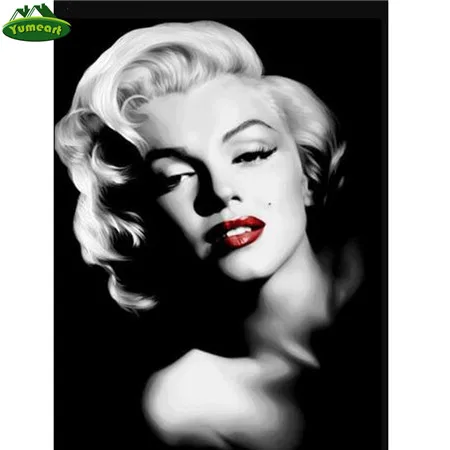 5902124 YUMEART 5D Square Diamond Painting Marilyn Monroe Diamond Embroidery Star Picture of Rhinestones Home Decoration Beautiful Women - Цвет: 5902124