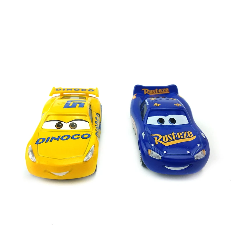 Машинки Диснея Pixar сказочные машинки Lightning Mcqueen & Dinoco Cruz Ramirez металлические Литые