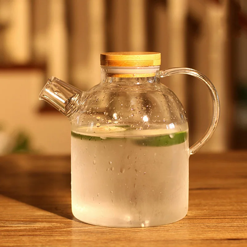 1.8L High Capacity Glass Water Kettle Kung Fu Tea Set Fruit Teapot Lemon Juice Flower Pot Heat Resistant Drinkware New | Дом и сад