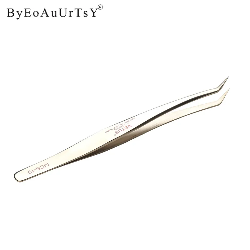 19-silver-1pcs 1 шт./компл. шт Прямые и Изогнутые пинцет с кончиком Ниппер для наращивания ресниц из нержавеющей стали накладные ресницы - Handle Color: 19-silver-1pcs