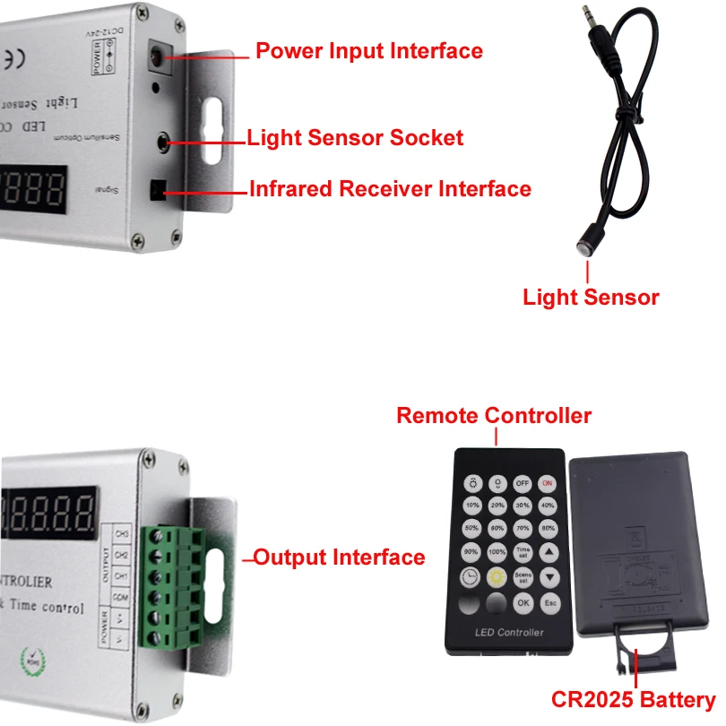 Светодиодный датчик времени контроллер Диммер Беспроводной инфракрасный пульт