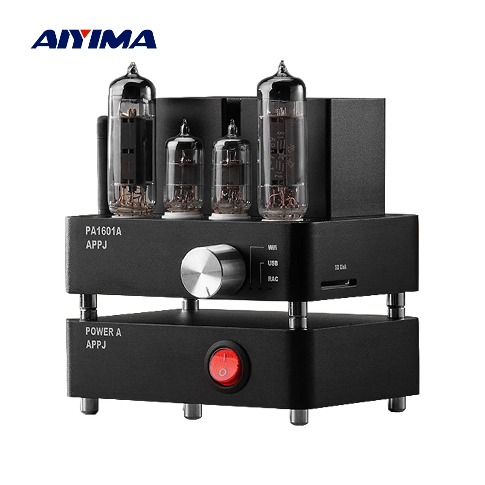AIYIMA Мини ламповый усилитель PA1601A 6J1 + 6P14 вакуумные трубные усилители WiFi SD карта USB