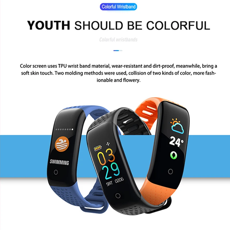 Смарт-часы pk xaomi mi Band 3 с сенсорным экраном | Электроника