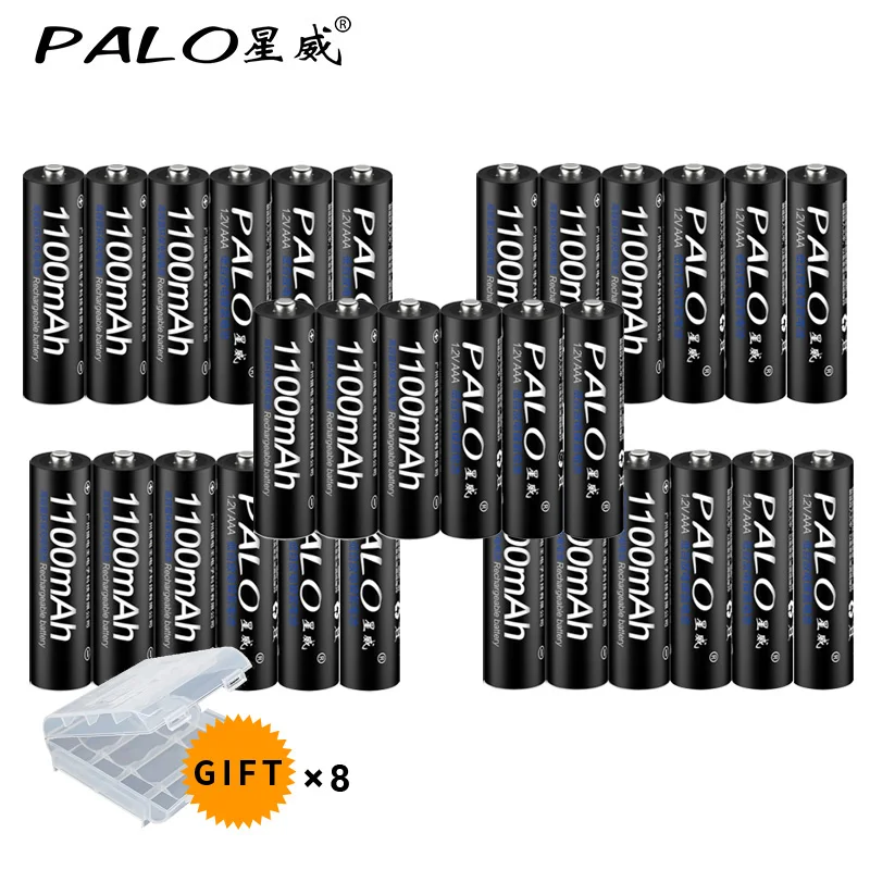 30pcs 1100 20 шт PALO 1,2 V 1100mAh AAA NIMH перезаряжаемые батареи 1100mAh 3A AAA перезаряжаемые батареи для игрушек камеры фонарик - Цвет: 30pcs 1100