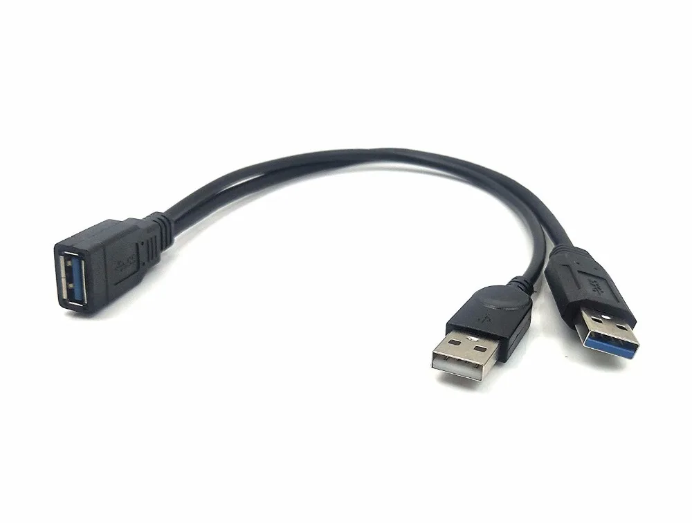 Кабель удлинитель с разъемом USB 3 0 типа А и двумя разъемами папа от 1 до 2 для