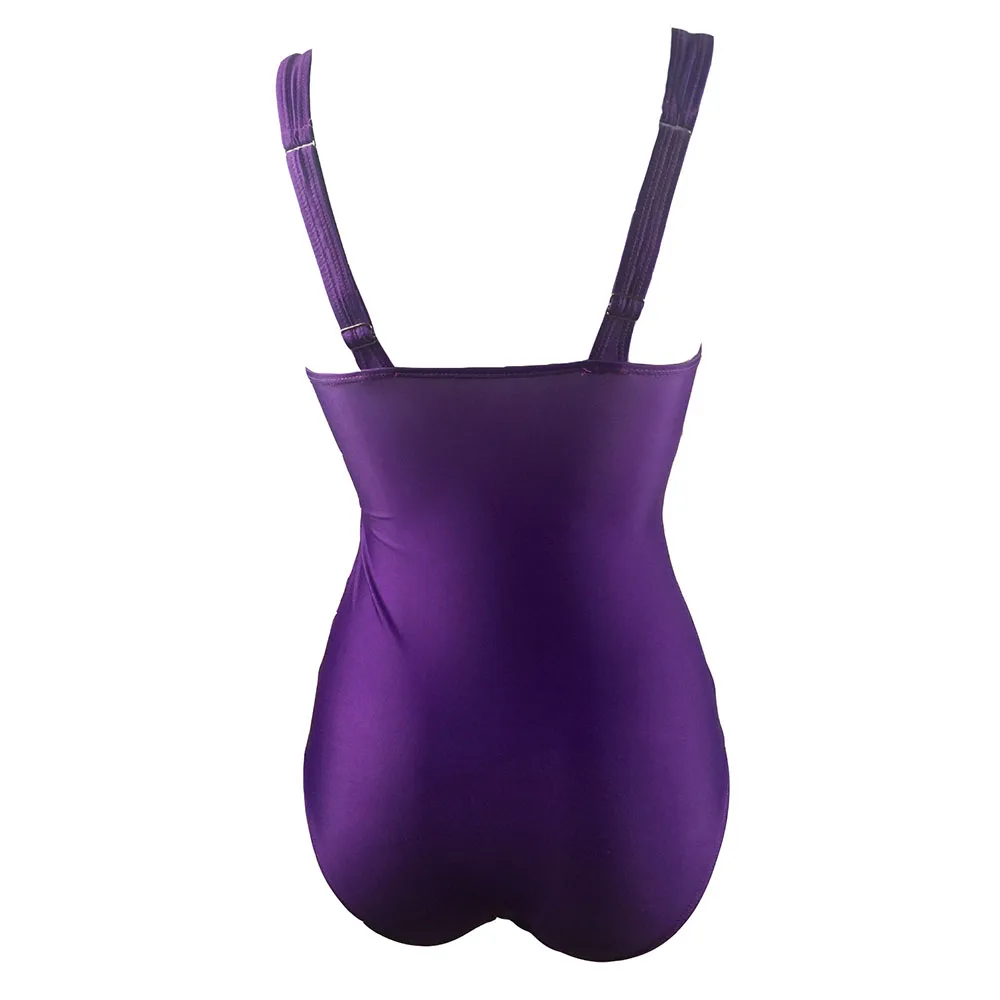 Бандажный Цельный купальник однотонный Купальник для женщин с лямкой через шею