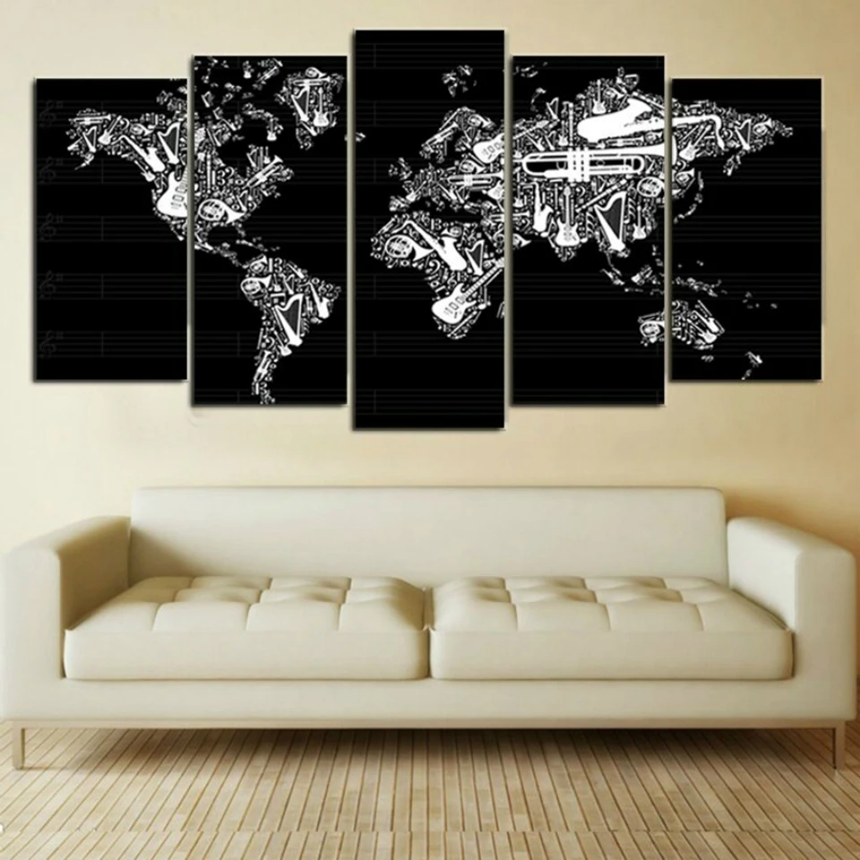 

5pcs Black world Black and white Map diamond painting crystal diamond embroidery spuare&round crystal painting cross stitchsets