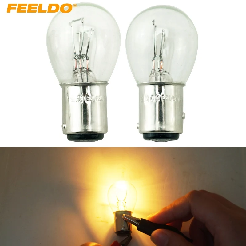 FEELDO 30Pcs 24V BAY15D 1157 P21/5W S25 Car Clear Glass Lamp Brake Tail Bulb Truck Bus Indicator Halogen Lamp #FD-1227