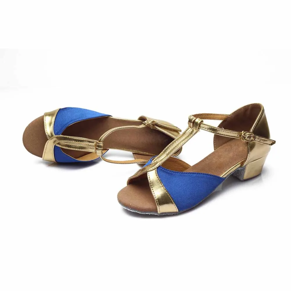 2022 New Children's Latin Dance Shoes Girl's Tango Salsa Shoes For Dancing Ballroom Practice Sandals 3.5 CM Low Heel 4 Colors