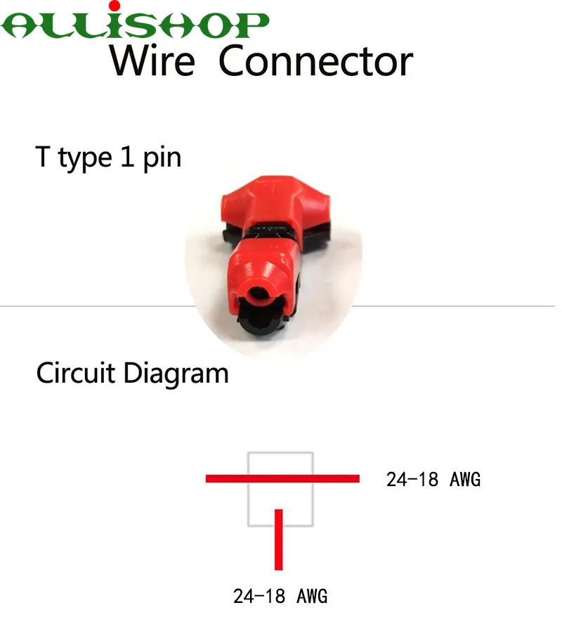 Проводной соединитель для проводов 24 18 AWG 4 типа 2 контакта 1 канал Т образный 370 в 10