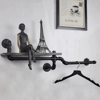 1pc industrial pipe wall shelf decorative mount storage book display rack bookcase perfect for bathroomkitchen living room z6