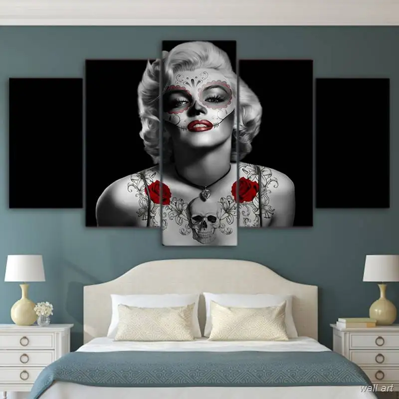 Hd печатные абстрактные картины настенная художественная рамка 5 шт. Мэрилин