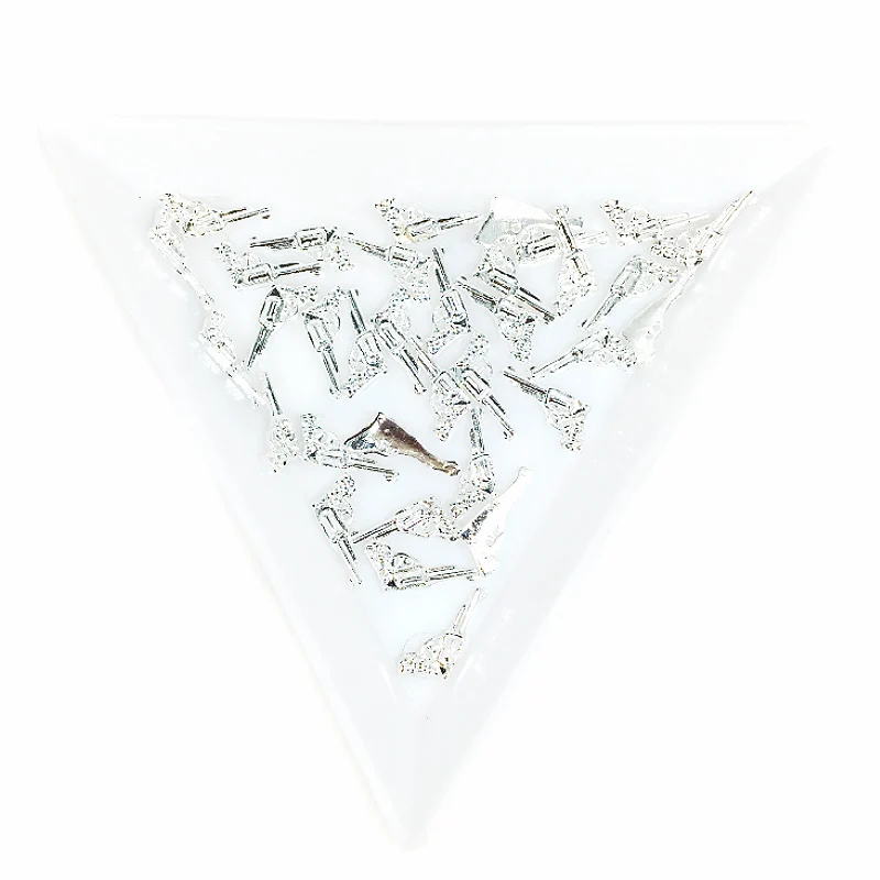 

20Pcs Pistol Gun Nail Art Decorations Metal Kawaii Arms Nail Dekors Bijoux Silver Nailart Supplies 3d Shiny Punk Design Hot Sell