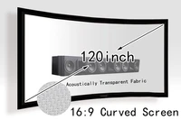 acoustically transparent projection screen 120inch curved fixed frame 169 diy wall mount projector screens