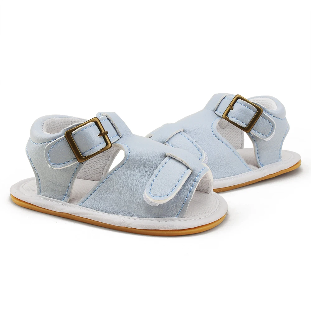 Для новорожденных детские сандалии для мальчиков из искусственной кожи с