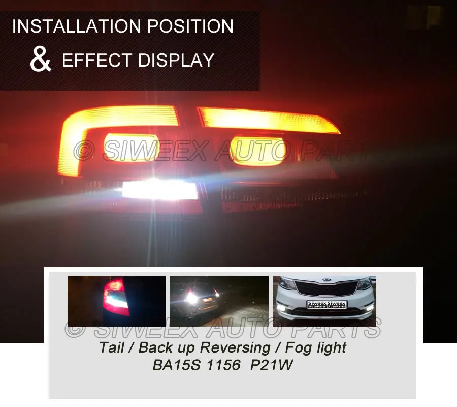 10 Pcs BA15S 1156 5050 13 SMD Car LED Dome Parking Light Turn Signal Bulb Tail Brake Side Marker License Plate Lamp White 12V | Автомобили