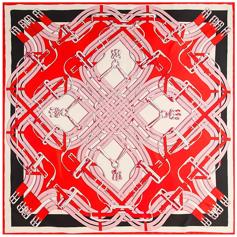 Модные шарфы для женщин хиджаб из 100% саржевого шелка с принтом Женская