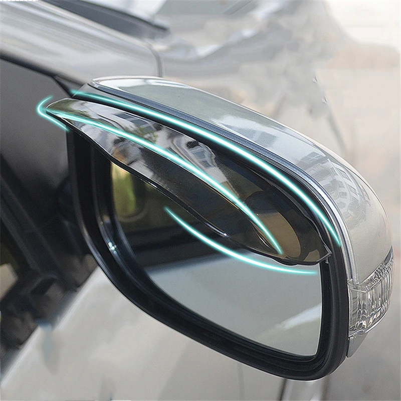 

2pcs PVC Car Rear view Mirror sticker rain eyebrow weatherstrip auto mirror Rain Shield shade cover protector guard
