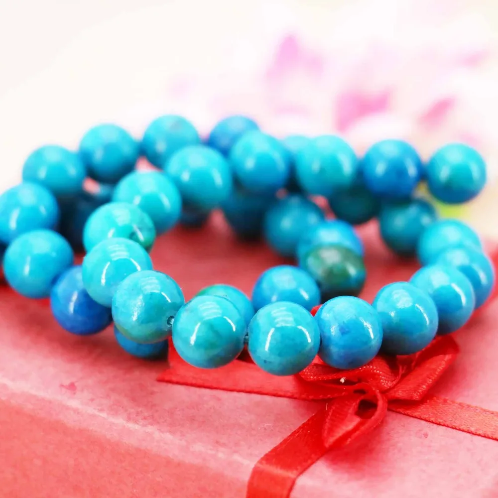 10 мм аксессуары синие натуральные Круглые разноцветные азуритовые бусины из