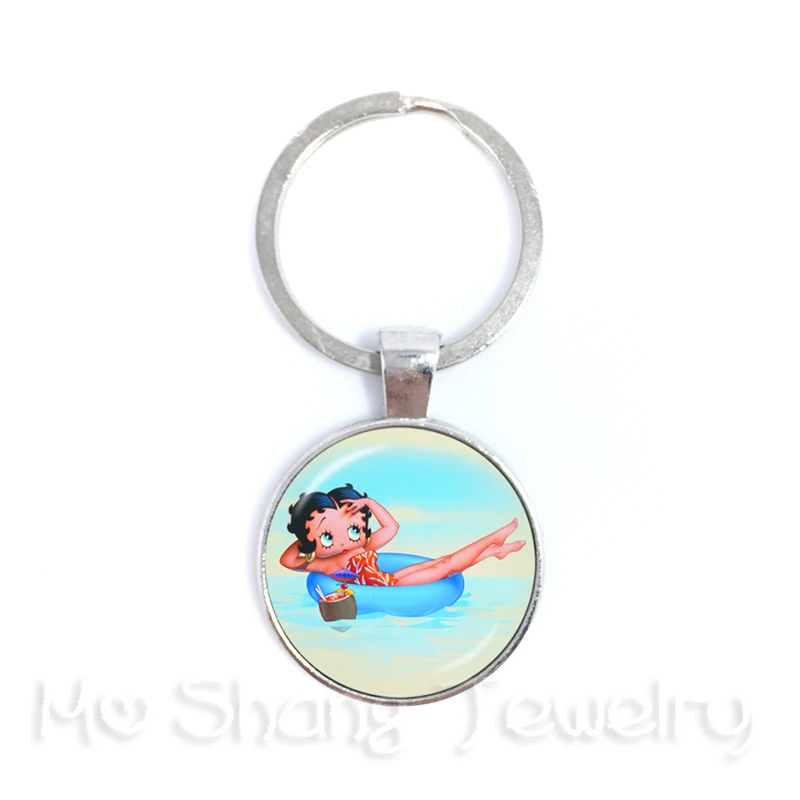 Betty Boop арт ключевая цепочка изображений с фокусным расстоянием 25 мм круглый