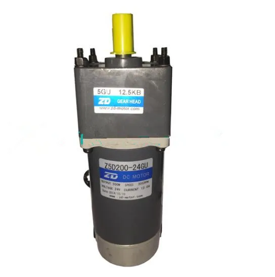 

DC motor on 200W 24V with gearbox 6: 1 dc brush miro motors flange size 90mm Brushed gear motor for food machinery