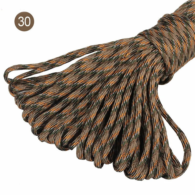 30 27 м 5 мм сплошной парашютный шнур шнурок Веревка 7 Core Strand Paracord для наружного кемпинга палатка скалолазание Пряжка браслет набор для выживания - Цвет: 30