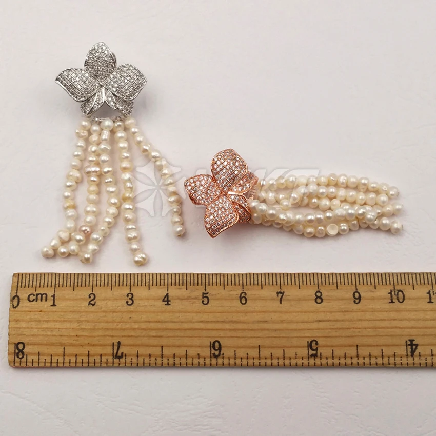 

ME021 Wholesale pearl Tassel drop Earrings Popular Colorful pearl Beaded drop Earrings flower charm fresh pearl tassel earring