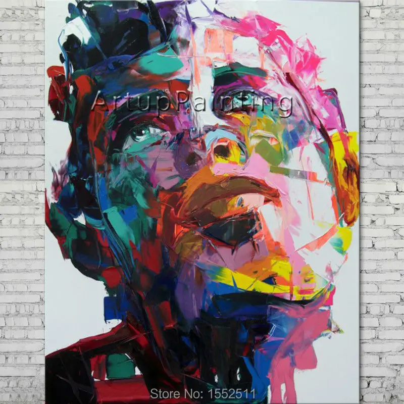 Палитра с ножом портрет лицо картина маслом фигурка персонажа канва ручная